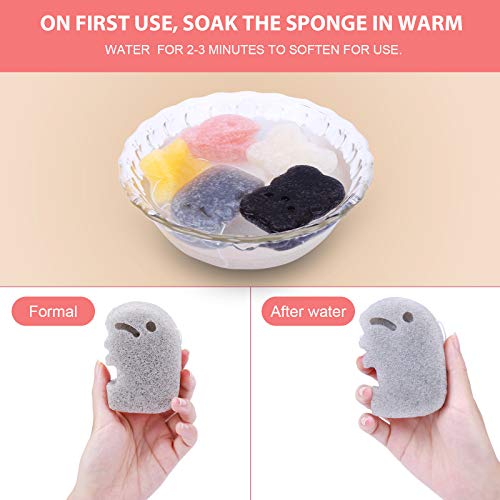 Set of 5 Konjac Baby Bath Sponges for Infants & Toddlers - Safe Plant-Based Shapes
