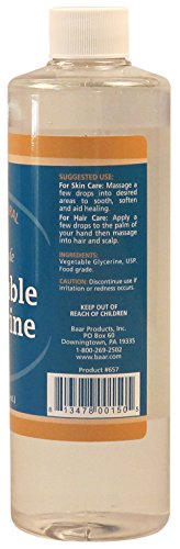 Baar Vegetable Glycerine - 100% Pure Food Grade USP, 16 fl. oz