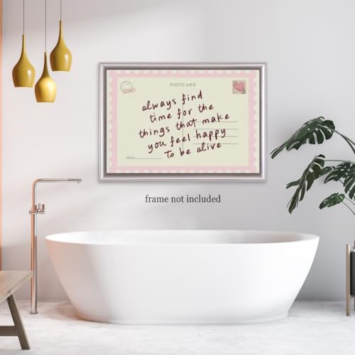 Vintage Pink Inspirational Wall Art - Positive Quote Poster 8x10