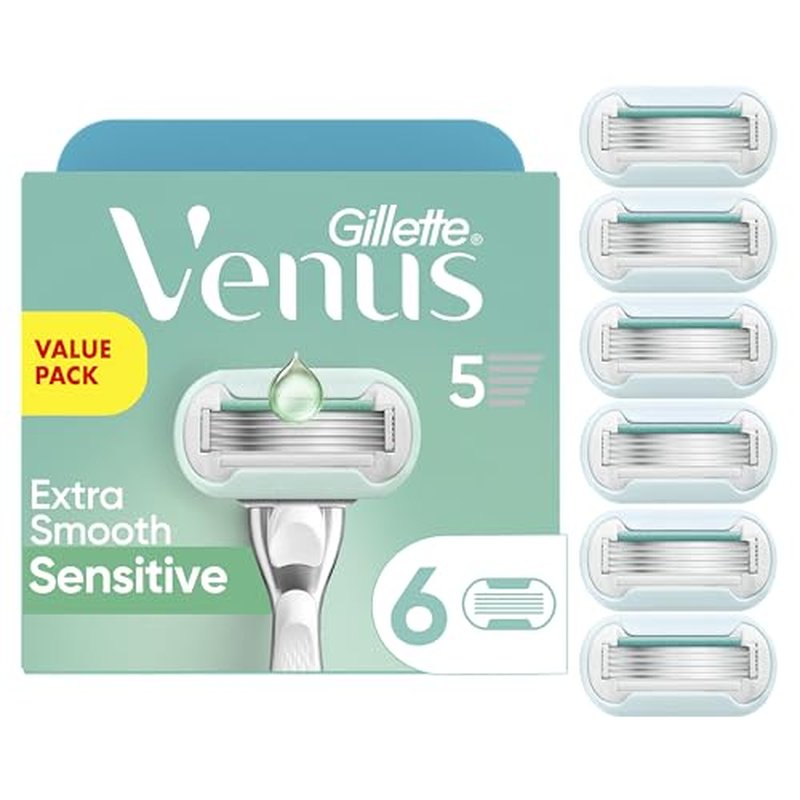 Gillette Venus Extra Smooth Sensitive Womens Razor Blade Refills, 6 Count, Designed for Women with Sensitive Skin
