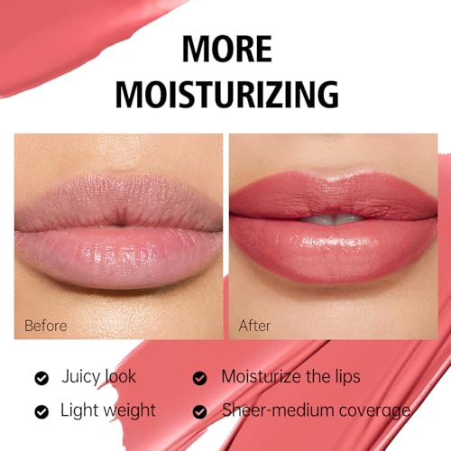 MAKI YIKA Moisture Dark Berry Lipstick for Women Hydrate Tinted Lip Balm for Mother's Day Dry Cracked Lips Sheer Lipstick Lip Tinted Glossy Finish,MA049 Blush Berry