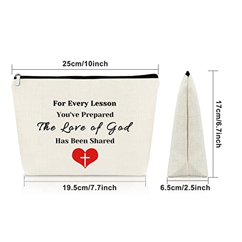 3PCS Beige Christian Makeup Bag - Teacher Appreciation Gifts