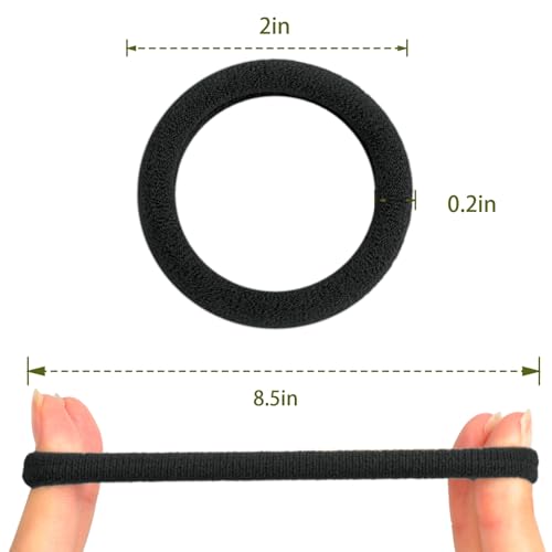 No-Damage Hair Ties - 120 PCS Soft Cotton & Nylon Ponytail Holders
