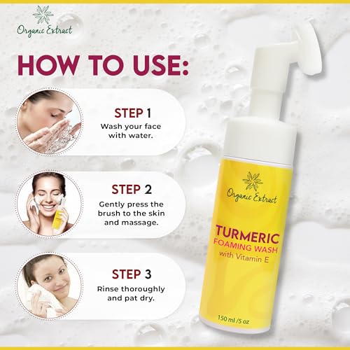 Turmeric Kojic Acid Foaming Face Wash - Gentle Brightening Facial Cleanser