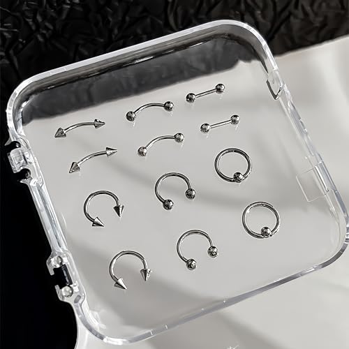 80 PCS Silver Alloy Nail Charms - 3D Goth Punk Rhinestones