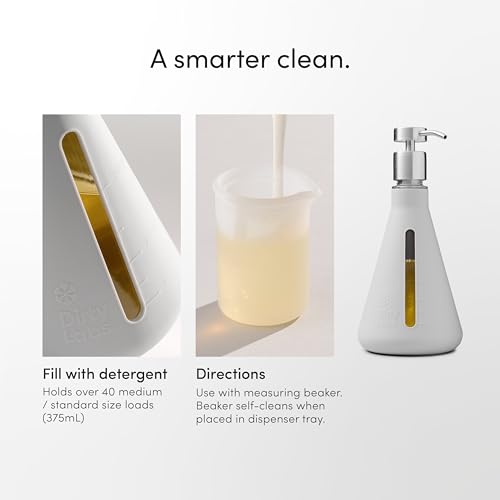 Glass Laundry Detergent Dispenser & Pump - Reusable & Mess-Free, Holds 40 Loads