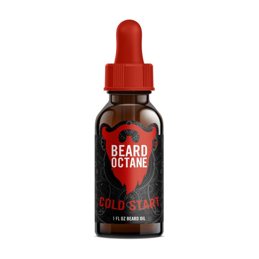 Beard Octane Beard Oil for Men – Cold Start (Peppermint, Tea Tree, Eucalyptus) – Softens & Conditions Dry Beards With Argan & Jojoba – 1oz