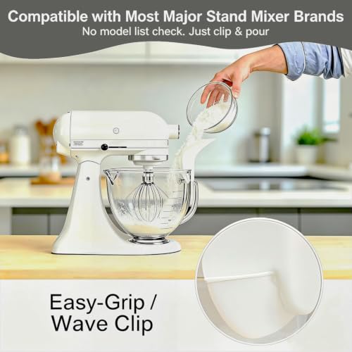Silicone Flour Funnel for KitchenAid Stand Mixer - Easy Pour Spout
