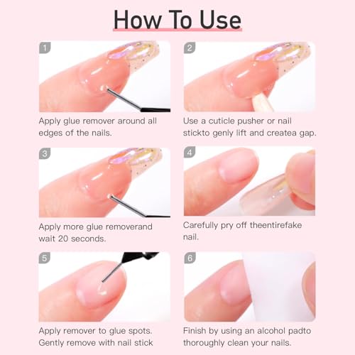 Curvlife 10g Semi-Solid Nail Glue & 20ml Non-Acetone Remover Kit (0.25 Fl Oz Pack of 2)