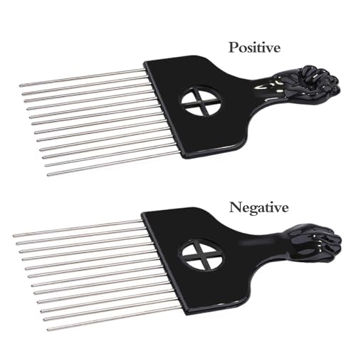 LEADUWAY Afro Hair Pick & Metal Wig Detangler - 2 Pack