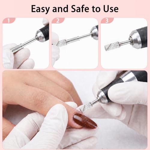 200 Pcs Zebra 180 Grit Nail Drill Sanding Bands with 2 Small Mandrel Bits - Rolybag