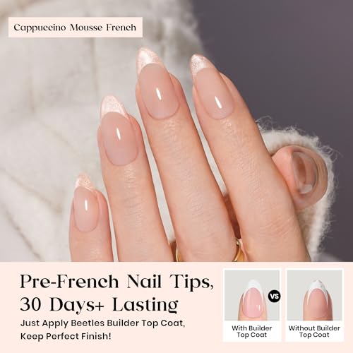 Beetles Almond-Cappuccino Mousse French Press On Nails Kit - 224Pcs