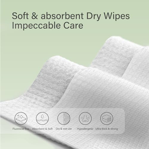 Unifree X-Large Facial Towels - 50 Count Soft Disposable Wipes