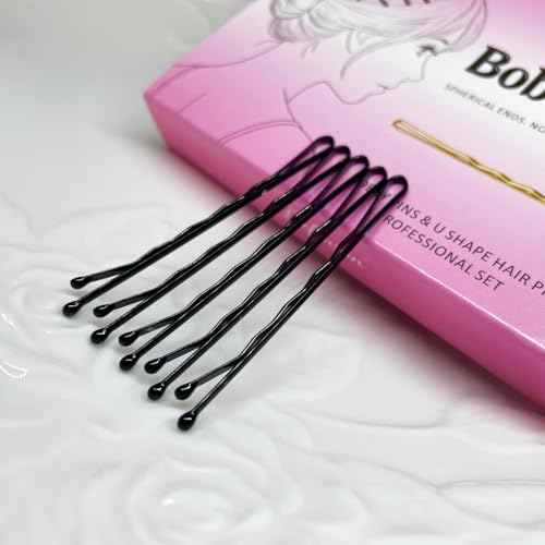 100 Pcs Black Bobby Pins - Non-Slip Hair Clips for All Hair Types