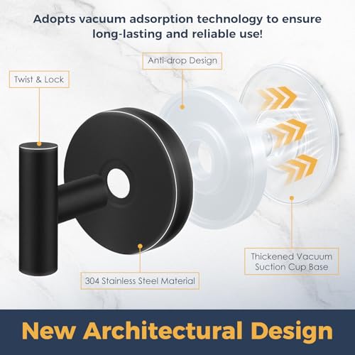 Heavy Duty Suction Cup Hooks - 2 Pack for Shower & Bathroom