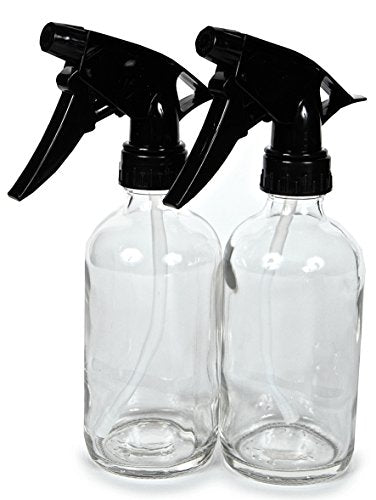 8 oz Glass Spray Bottles with Black Trigger Sprayers - Reusable
