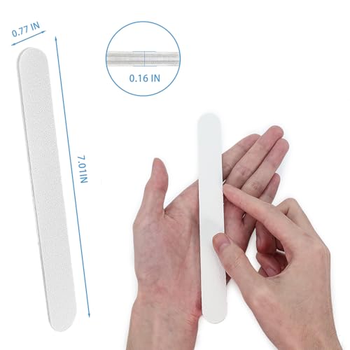 Professional White Nail Files - 12 Pack Double-Sided Emery Boards