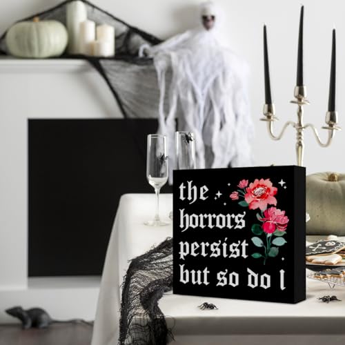 Gothic Wooden Box Sign - Unwelcome Home Decor 5x5 Inches