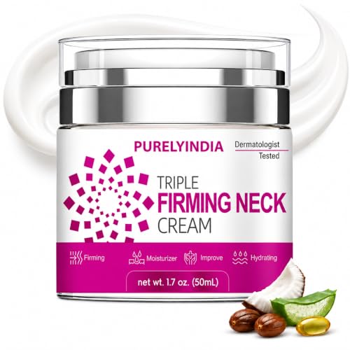 Neck Firming Cream with Retinol, Collagen & Peptides - Anti-Aging Moisturizer for Crepey Skin