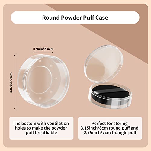 Freeasy Makeup Puff Case Set - 4 Protective Containers for Travel