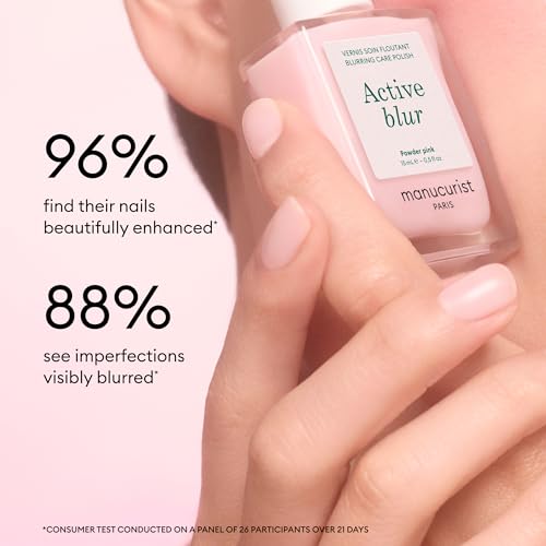 Manucurist Active Blur¢â Blurring Treatment Nail Polish ? Powder Pink Matte Nails Care with Niacinamide ? No Lamp ? Vegan & Made in France ? Nail Strengthener and Growth for Weak Nails ? Plant-Based