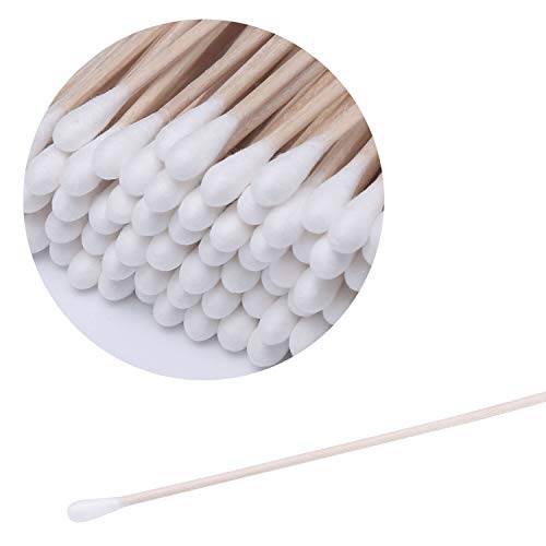 6-Inch Wooden Cotton Swabs with Single Tip - Multipurpose Applicators (500 pcs)