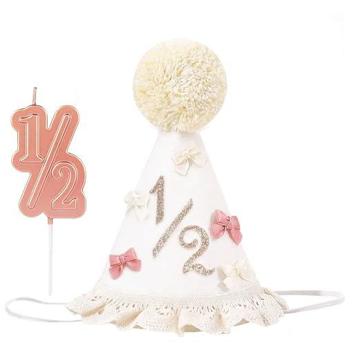 Yalucky 1st Half Birthday Party Hat for Baby Boy or Girl