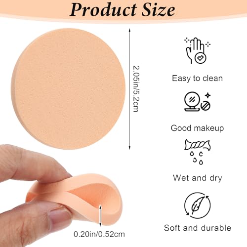 12 PCS Nude Round Makeup Sponges for Foundation & Blending