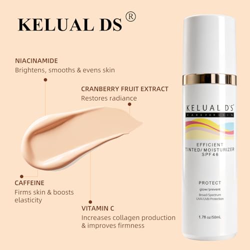 KELUAL DS Dewy Anti-Aging Tinted Face Moisturizer SPF 46