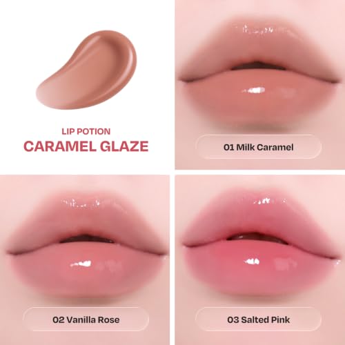 Korean Lip Gloss Lip Stain No.5 Cacao 50% Caramel Shine Moisturizing