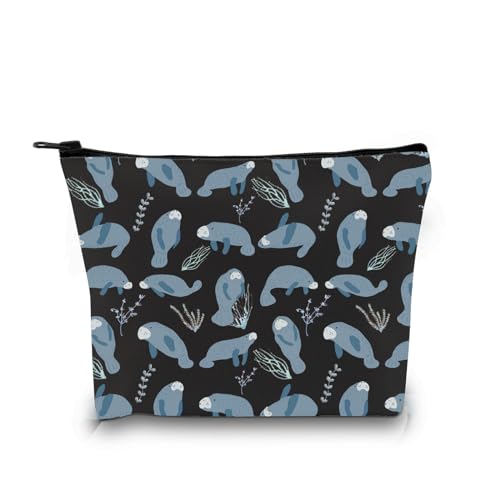 Manatee Cosmetic Makeup Bag - Waterproof Animal Print for Travel