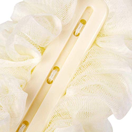 Arswin 3-Pack White Long Handle Back Scrubber for Shower Exfoliating Loofah Body Brush