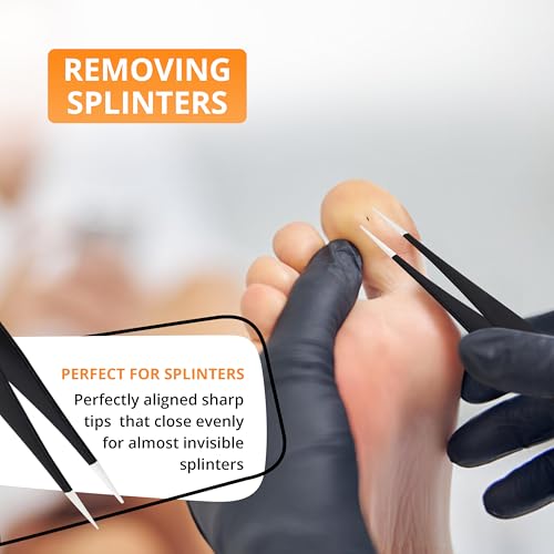 Professional Stainless Steel Tweezer Set - Slant & Pointed Tips for Precision Grooming