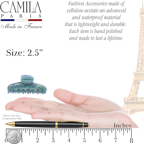Camila Paris Blue Mini Claw Clips for Women - 2.5 Inch Strong Hold