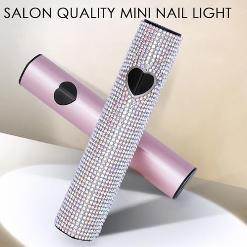 Linssy Pink 10W Handheld UV Light for Gel Nails - USB Rechargeable Mini Lamp
