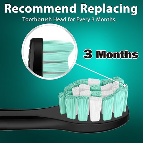 Guhiwuk Black Replacement Toothbrush Heads for Philips Sonicare 4 Pack - Compatible with DiamondClean and More