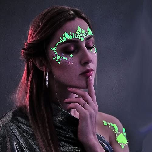 8 Sets Luminous Face Gems for Rave & Halloween Makeup