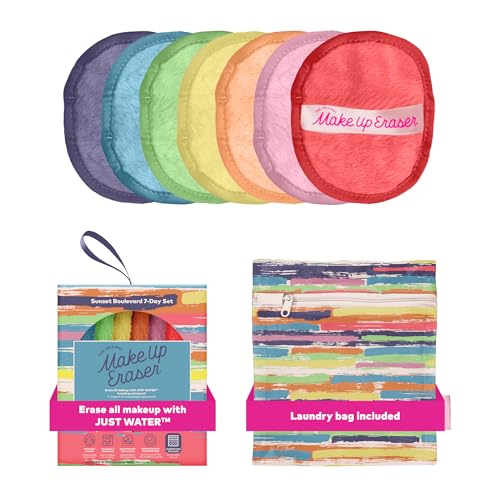 The Original MakeUp Eraser 7-Day Set, Erase All Makeup with Just Water, Including Waterproof Mascara, Eyeliner, Foundation, Lipstick, Sunscreen, and More! Sunset Boulevard, 7ct.