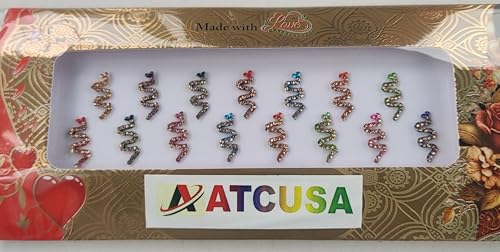 Multicolored Indian Bindi Set for Women - Bridal, Party, Traditional Face Jewels