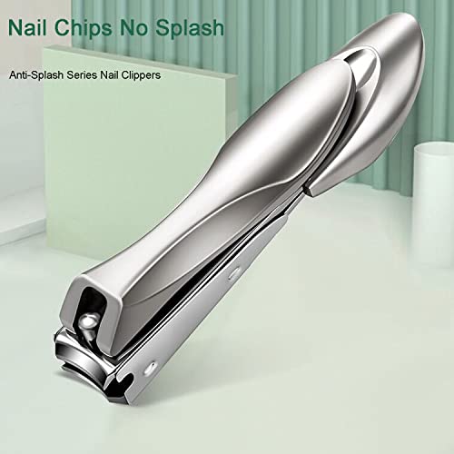 Professional Nail Clippers with Catcher for Thick Toenails - Grey