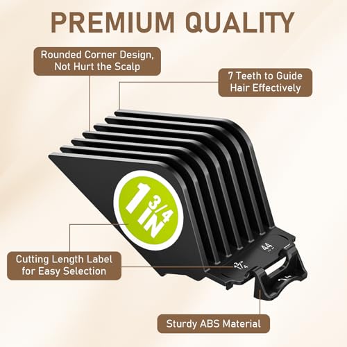 6 Pack Extra Long Hair Clipper Guards for Wahl Clippers - 1.25" to 2.5"