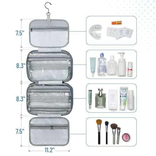 Ms. Pen Water-Resistant Travel Toiletry Bag Organizer with Hook