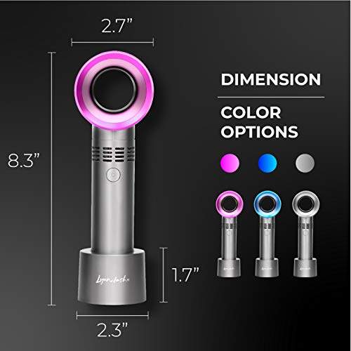 Lyon Lash Portable USB Bladeless Mini Fan Pink Nickel for Eyelash Extensions