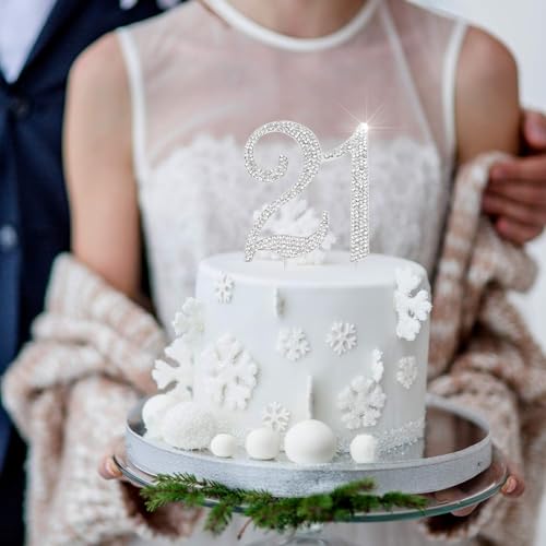 21st Birthday Cake Topper - Bling Crystal Rhinestone Keepsake