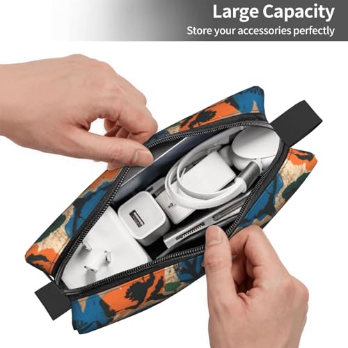 OLUSENMO Floral Print Makeup Bag - Compact Padded Travel Organizer