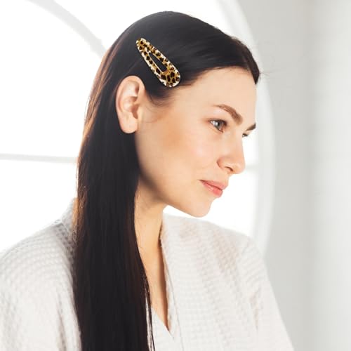 Mabor Leopard Print Hair Clips - 4Pcs Vintage Acrylic Barrettes