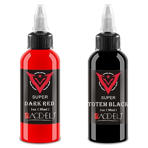 AYCOS Professional Tattoo Ink Set - 1oz Black and Red Plant-Based Pigment
