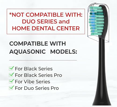 DenSecc Black Series Replacement Brush Heads for AquaSonic Black Toothbrush