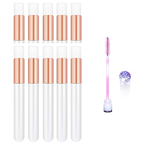 20 Pcs Rose Gold Lash Shampoo Brush Set for Eyelash Extensions & Nose