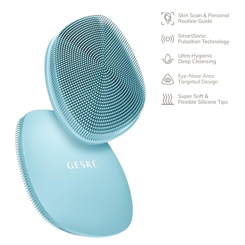 GESKE Turquoise 4-in-1 Smart Facial Cleansing Brush for Sensitive Skin